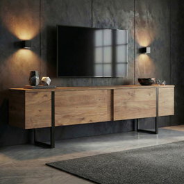 Nordure Mueble para TV Onera - Pino Atlántico, Negro